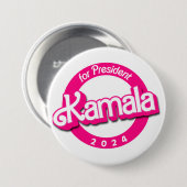Kamala Harris voor President in Roze Ronde Button 7,6 Cm (Voorkant /achterkant)