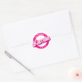 Kamala Harris voor President in Roze Ronde Sticker (Envelop)