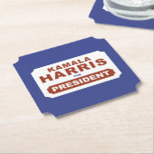 KAMALA HARRIS VOOR PRESIDENT! KARTONNEN ONDERZETTERS (Gekanteld)