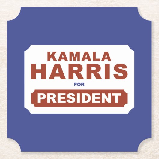 KAMALA HARRIS VOOR PRESIDENT! KARTONNEN ONDERZETTERS (Voorkant)