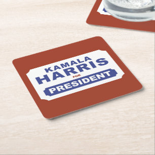 KAMALA HARRIS VOOR PRESIDENT! KARTONNEN ONDERZETTERS