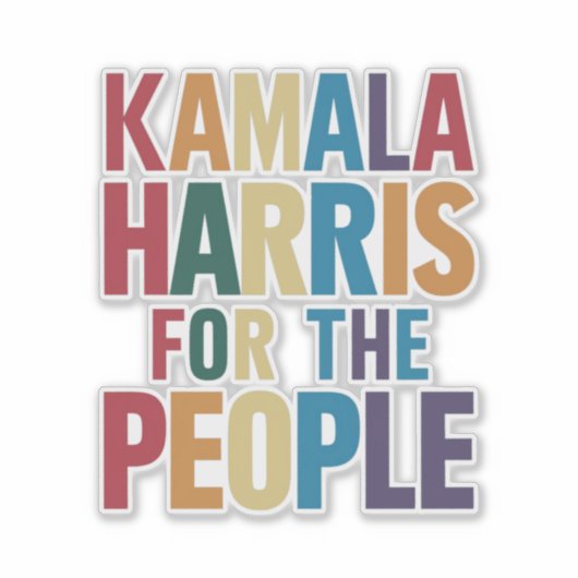 Kamala Harris voor President LGBT Gay Pride Rainbo Sticker (Voorkant)