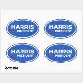 Kamala Harris voor President Ovale Sticker (Vel)