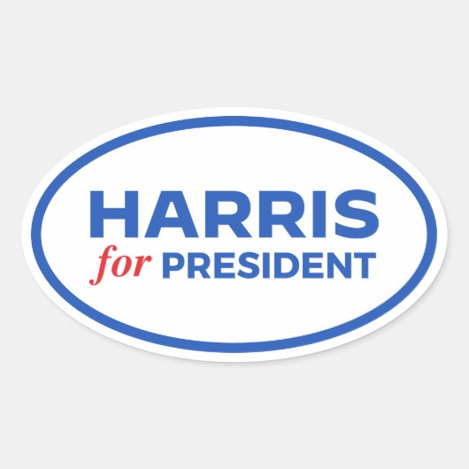 Kamala Harris voor President Ovale Sticker (Voorkant)