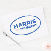 Kamala Harris voor President Ovale Sticker (Envelop)
