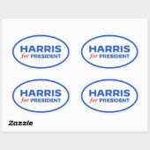 Kamala Harris voor President Ovale Sticker (Vel)