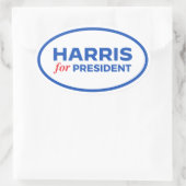 Kamala Harris voor President Ovale Sticker (Tas)