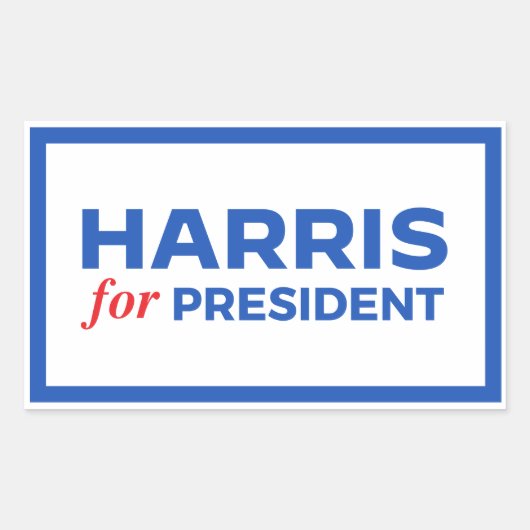 Kamala Harris voor President Rechthoekige Sticker (Voorkant)