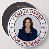 KAMALA HARRIS VOOR PRESIDENT! RONDE BUTTON 6,0 CM (Voorkant /achterkant)