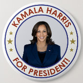 KAMALA HARRIS VOOR PRESIDENT! RONDE BUTTON 6,0 CM (Voorkant)