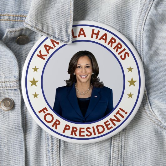 KAMALA HARRIS VOOR PRESIDENT! RONDE BUTTON 6,0 CM (In situ)