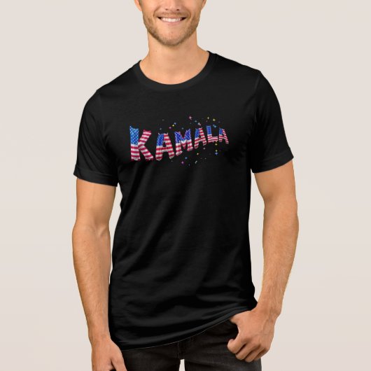 Kamala Harris voor President US Flag Balloon Lette Tri-Blend Shirt (Voorkant)