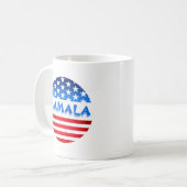 Kamala Harris voor President USA Flag Custom Text Koffiemok (Voorkant links)