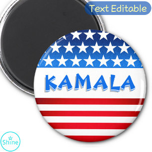 Kamala Harris voor President USA Flag Custom Text Magneet