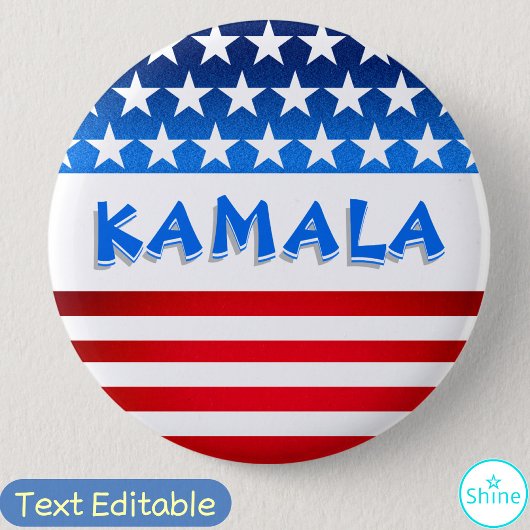 Kamala Harris voor President USA Flag Custom Text Ronde Button 5,7 Cm