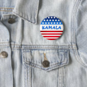 Kamala Harris voor President USA Flag Custom Text Ronde Button 5,7 Cm (In situ)