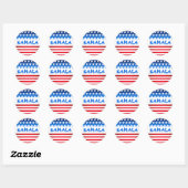 Kamala Harris voor President USA Flag Custom Text Ronde Sticker (Vel)