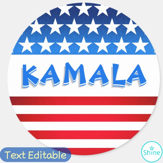 Kamala Harris voor President USA Flag Custom Text Ronde Sticker