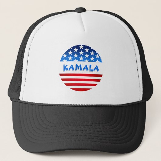 Kamala Harris voor President USA Flag Custom Text Trucker Pet (Voorkant)