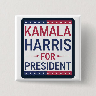 Kamala Harris voor President Vierkante Button 5,1 Cm