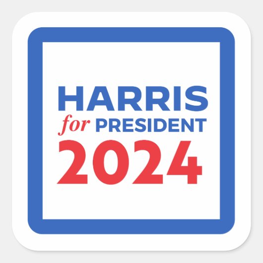 Kamala Harris voor President Vierkante Sticker (Voorkant)