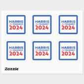 Kamala Harris voor President Vierkante Sticker (Vel)