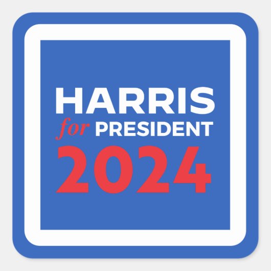 Kamala Harris voor President Vierkante Sticker (Voorkant)