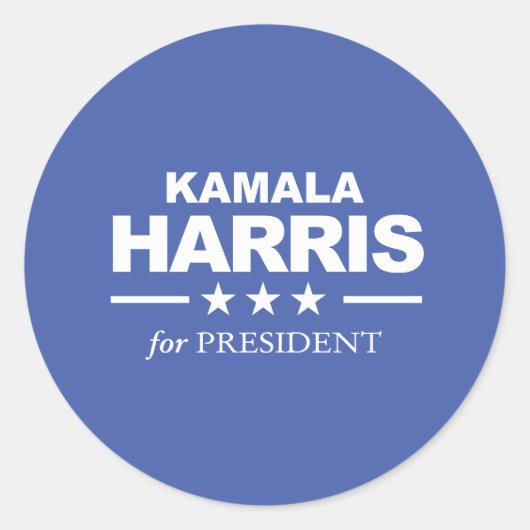 Kamala Harris voor President - wit - Ronde Sticker (Voorkant)