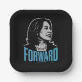 Kamala Harris Vooruit Papieren Bordje (Voorkant)