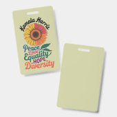 Kamala Harris Vrede Liefde Gelijkheid Hoop Diversi Badge (Voor- en achterkant)