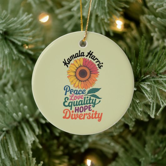 Kamala Harris Vrede Liefde Gelijkheid Hoop Diversi Keramisch Ornament (Boom)