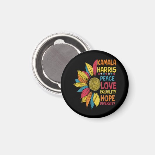 Kamala Harris Vrede Liefde Gelijkheid Hoop Diversi Magneet (Voorkant / Achterkant)