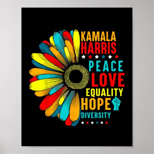 Kamala Harris Vrede Liefde Gelijkheid Hoop Diversi Poster (Voorkant)