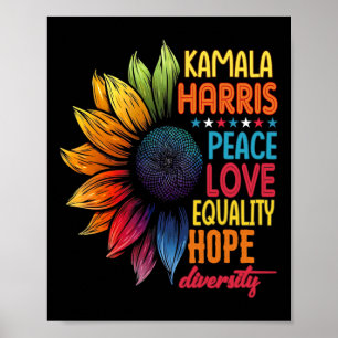 Kamala Harris Vrede Liefde Gelijkheid Hoop Diversi Poster