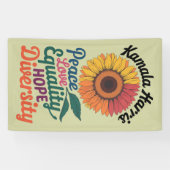 Kamala Harris Vrede Liefde Gelijkheid Hoop Diversi Spandoek (Horizontaal)