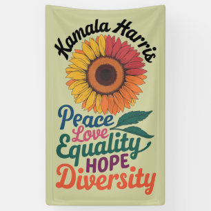 Kamala Harris Vrede Liefde Gelijkheid Hoop Diversi Spandoek