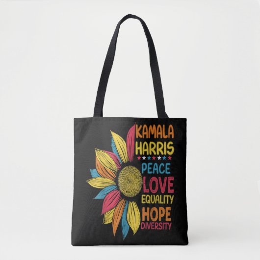 Kamala Harris Vrede Liefde Gelijkheid Hoop Diversi Tote Bag (Voorkant)