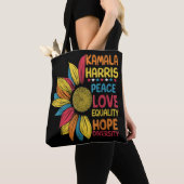 Kamala Harris Vrede Liefde Gelijkheid Hoop Diversi Tote Bag (Dichtbij)