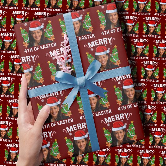 Kamala Harris vrolijk 4e van Pasen Cadeaupapier