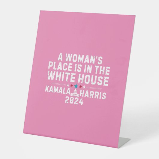 Kamala Harris vrouw in het Witte Huis Reclamebord Met Voetstuk (Voorkant)