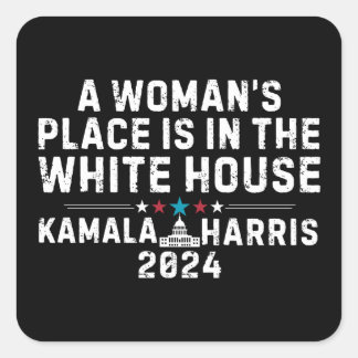 Kamala Harris vrouw in het Witte Huis Vierkante Sticker