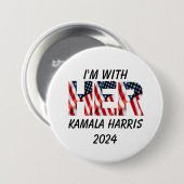 Kamala Harris vs verkiezing 2024 Ronde Button 7,6 Cm (Voorkant /achterkant)