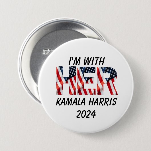 Kamala Harris vs verkiezing 2024 Ronde Button 7,6 Cm (Voorkant /achterkant)