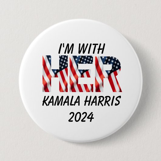 Kamala Harris vs verkiezing 2024 Ronde Button 7,6 Cm (Voorkant)