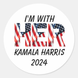 Kamala Harris vs verkiezing 2024 Ronde Sticker
