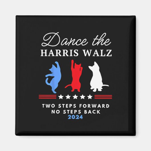 Kamala Harris W 2024 Waltz Dance 2 Steps Forward N Magneet (Voorkant)