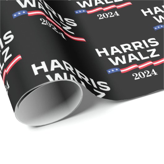 Kamala Harris Walz 2024 Cadeaupapier (Rol Hoek)
