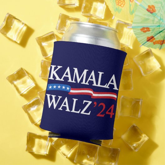 Kamala Harris Walz 2024 Duidelijk Blauw Blikjeskoeler (Insitu Zomer)