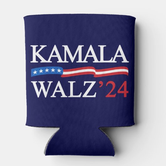 Kamala Harris Walz 2024 Duidelijk Blauw Blikjeskoeler (Achterkant)