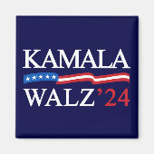 Kamala Harris Walz 2024 Duidelijk Blauw Magneet (Voorkant)